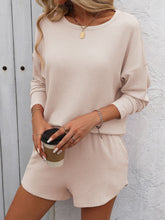 Load image into Gallery viewer, Double Take Round Neck Long Sleeve Top and Shorts Set