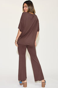 Bamboo T-Shirt and Flare Pants Set (4 Colors)