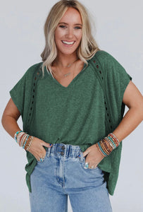 Lace V-Neck Top (2 Colors)