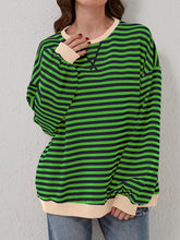 Load image into Gallery viewer, Lovelet Contrast Striped Long Sleeve Sweatshirt