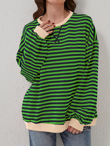 Lovelet Contrast Striped Long Sleeve Sweatshirt