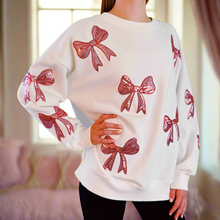 Load image into Gallery viewer, Sparkly Bow Patch Sweatshirt