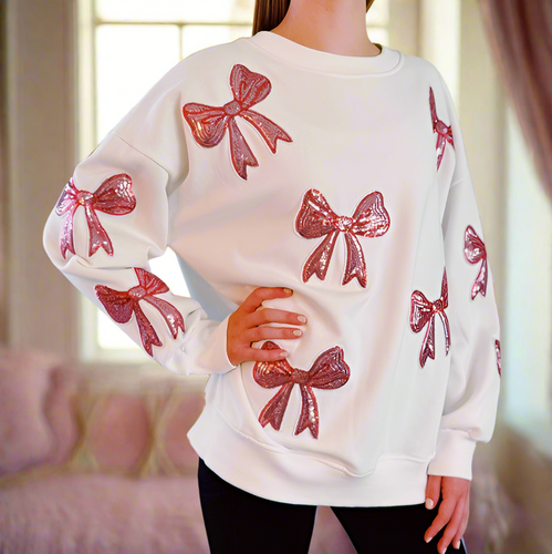 Sparkly Bow Patch Sweatshirt