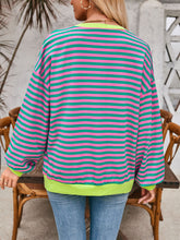 Load image into Gallery viewer, Lovelet Contrast Striped Long Sleeve Sweatshirt