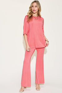 Bamboo T-Shirt and Flare Pants Set (4 Colors)