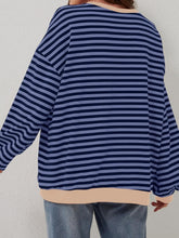 Load image into Gallery viewer, Lovelet Contrast Striped Long Sleeve Sweatshirt