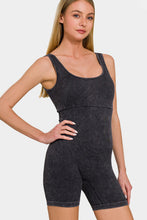 Load image into Gallery viewer, Zenana Washed Ribbed Romper with Pad