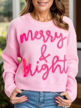 Load image into Gallery viewer, Letter Round Neck Long Sleeve Sweater