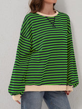 Load image into Gallery viewer, Lovelet Contrast Striped Long Sleeve Sweatshirt