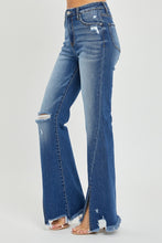 Load image into Gallery viewer, RISEN High Rise Front Slit Frayed Hem Flare Jeans