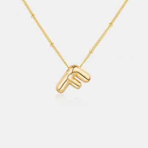 Gold-Plated Letter Pendant Necklace