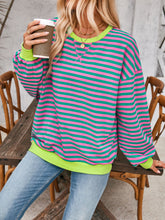 Load image into Gallery viewer, Lovelet Contrast Striped Long Sleeve Sweatshirt