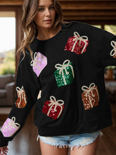 Load image into Gallery viewer, Sequin Gift Box Long Sleeve Sweatshirt