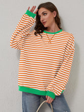 Load image into Gallery viewer, Lovelet Contrast Striped Long Sleeve Sweatshirt