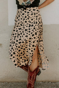 Leopard Print Midi Skirt