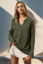 Load image into Gallery viewer, Thumbhole Long Sleeve Henley Top (8 Colors)