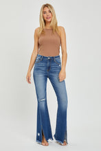 Load image into Gallery viewer, RISEN High Rise Front Slit Frayed Hem Flare Jeans