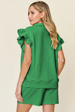 Load image into Gallery viewer, Double Take Flounce Sleeve Top and Shorts Set (7 Colors)