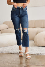 Load image into Gallery viewer, RFM Crop Dylan Tummy Control Distressed High Waist Raw Hem Jeans