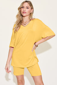 Bamboo V-Neck T-Shirt and Shorts Set (5 Colors)