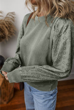 Load image into Gallery viewer, Layered Eyelet Sleeve Pullover