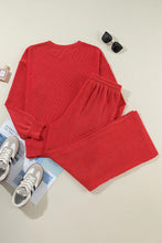 Load image into Gallery viewer, JOLLY Round Neck Long Sleeve Top and Pants Lounge Set