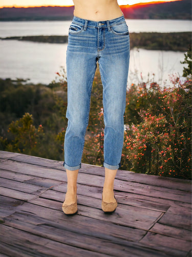 Judy Blue Cuffed Hem Slim Jeans