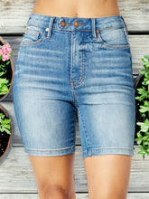 Load image into Gallery viewer, Judy Blue Tummy Control Double Button Bermuda Denim Shorts