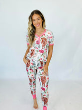 Load image into Gallery viewer, Preorder:Matching Short Sleeve Jogger PJ Set -#1-Cow Flora (Close2.25.2024)