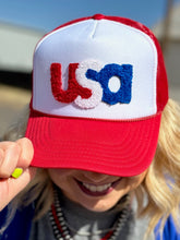 Load image into Gallery viewer, USA Chenille Foam Trucker Cap