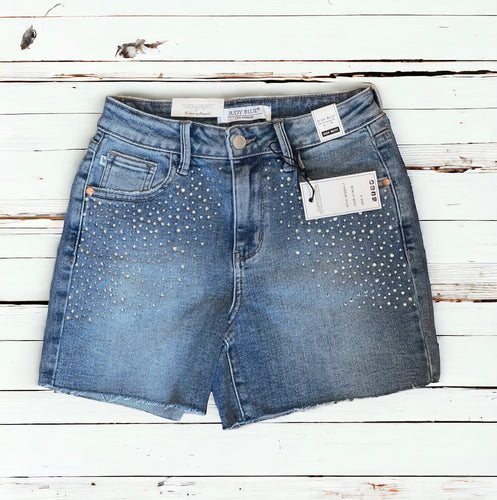 Judy Blue High Waist Rhinestone Denim Shorts