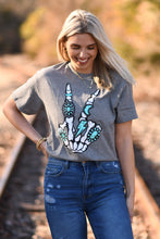 Load image into Gallery viewer, Western Skelly Peace Hand Tee