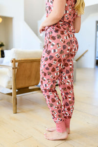 Short Sleeve Jogger PJ Set -#7-Leopard Pumpkin