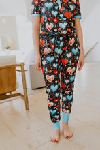 Load image into Gallery viewer, Short Sleeve Jogger PJ Set -#1-Teal Heart