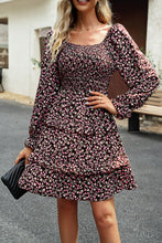 Load image into Gallery viewer, Devine Smocked Flounce Sleeve Ruffled Dress