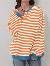 Load image into Gallery viewer, Lovelet Contrast Striped Long Sleeve Sweatshirt