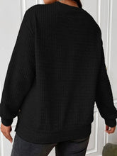 Load image into Gallery viewer, Texture Round Neck Long Sleeve Sweatshirt