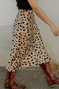 Leopard Print Midi Skirt