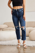 Load image into Gallery viewer, RFM Crop Dylan Tummy Control Distressed High Waist Raw Hem Jeans