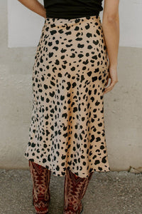 Leopard Print Midi Skirt