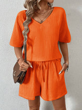 Load image into Gallery viewer, V-Neck Half Sleeve Top and Shorts Set