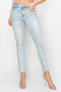 Risen High Rise Distressed Skinny Jeans