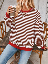 Load image into Gallery viewer, Lovelet Contrast Striped Long Sleeve Sweatshirt