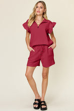 Load image into Gallery viewer, Double Take Flounce Sleeve Top and Shorts Set (7 Colors)