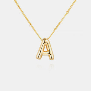 Gold-Plated Letter Pendant Necklace