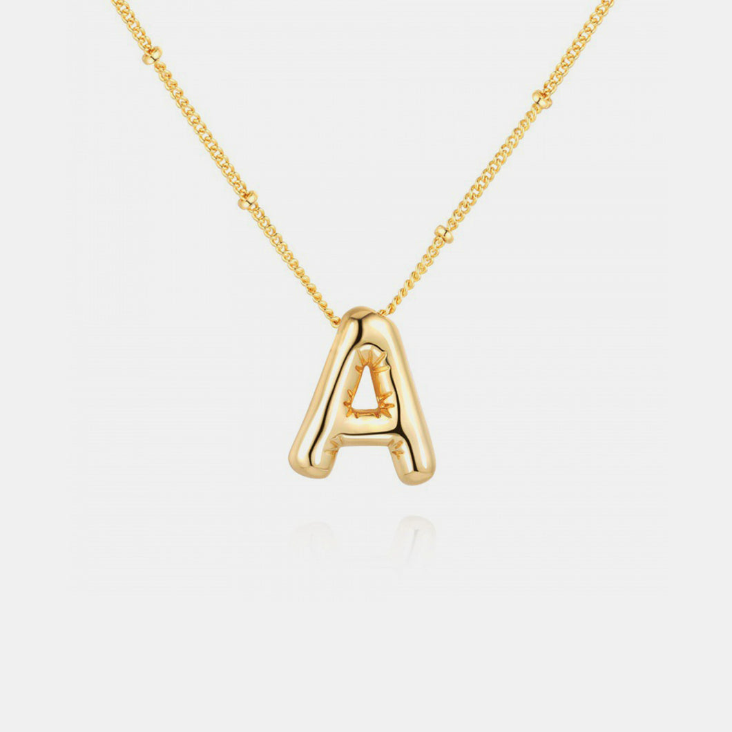 Gold-Plated Letter Pendant Necklace