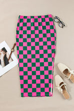 Load image into Gallery viewer, Split Checkered Midi Skirt (2 Colors)