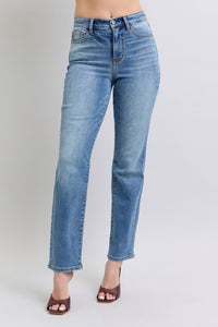 Judy Blue Vintage Wash Thermal Straight Jeans