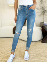 Load image into Gallery viewer, Judy Blue Mid Rise Destroy &amp; Cuff Skinny Jeans