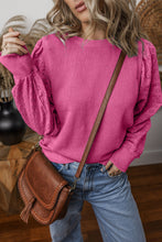 Load image into Gallery viewer, Layered Eyelet Sleeve Pullover